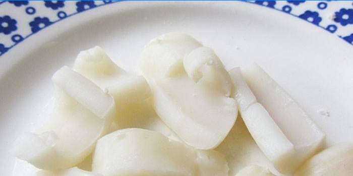 Főtt tintahal hasított test