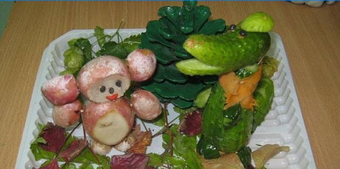 Kézműves zöldségekből - Gén és Cheburashka