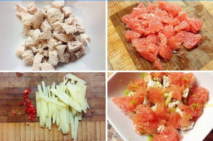 Hogyan készítsünk thai salátát csirkemell és grapefruitdal