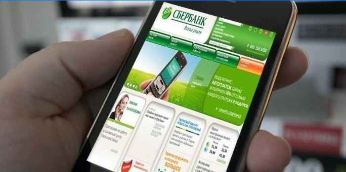 Sberbank mobil alkalmazás egy okostelefon képernyőjén