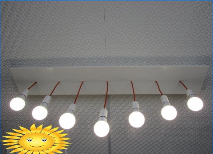 DIY mennyezeti lámpa LED lámpákkal