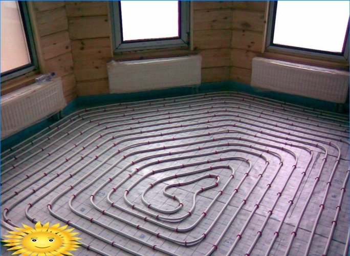 Vízmelegített padló egy házban