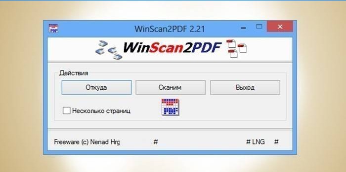 WinScan2PDF segédprogram ablak