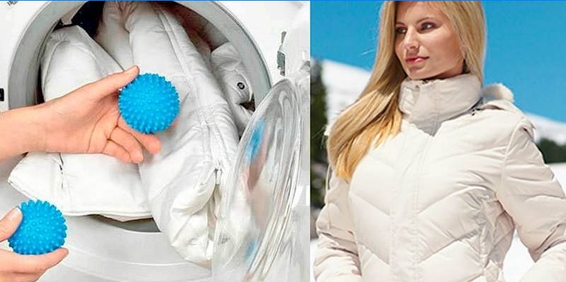 Lány egy kabát és egy mosógép