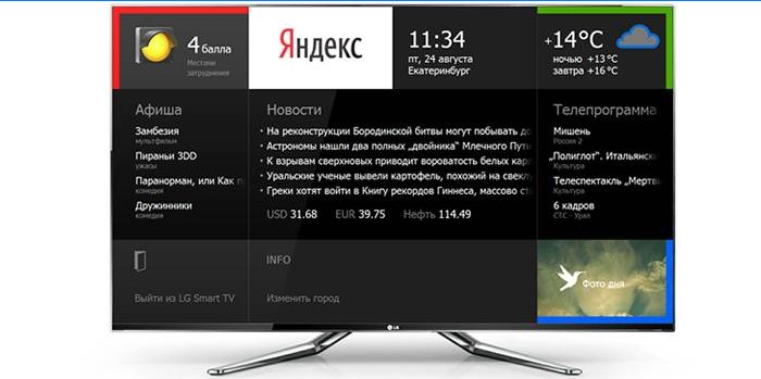 Yandex böngésző a TV-képernyőn