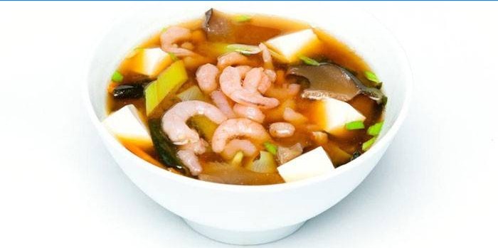 Garnélarák miso leves