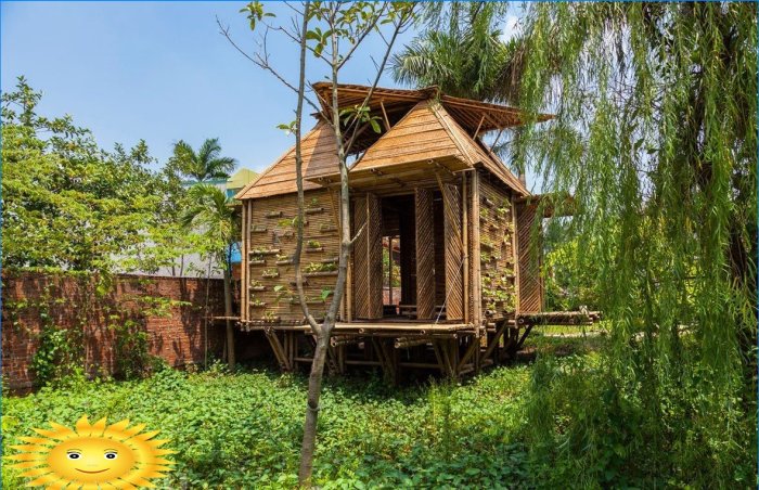 Kis gyönyörű bambusz ház