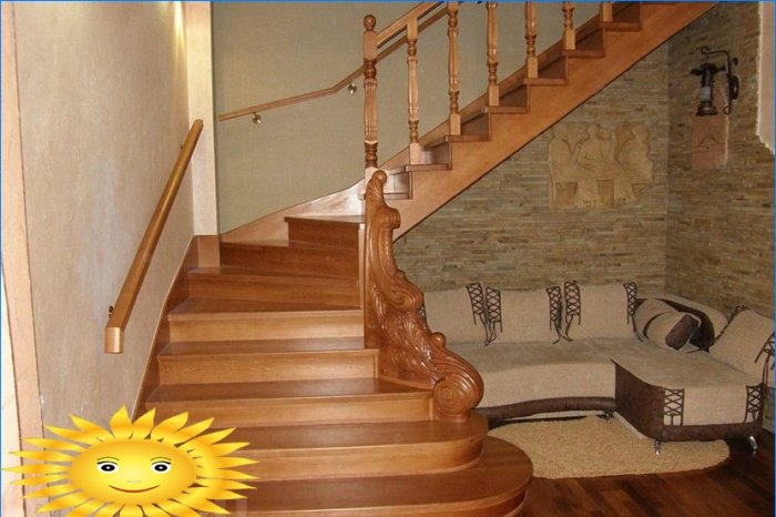 Fából készült lépcső a házban. 20 fotóötletet