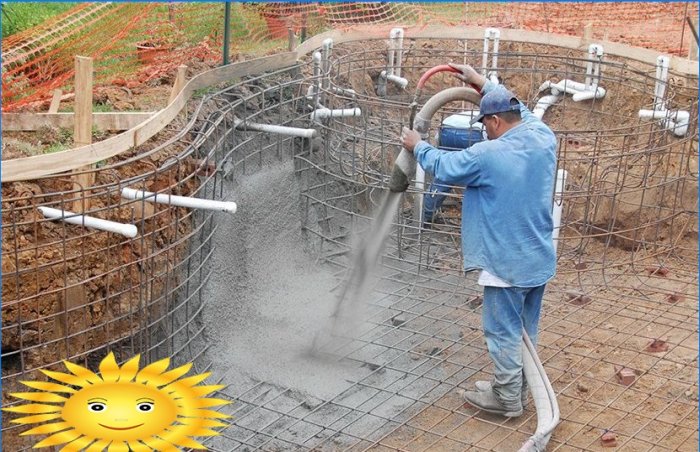 Beton medence építése