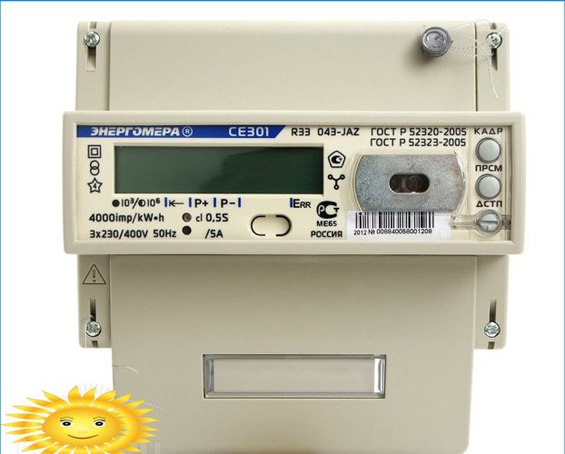 Elektronikus villamos fogyasztásmérő RS-485 interfésszel