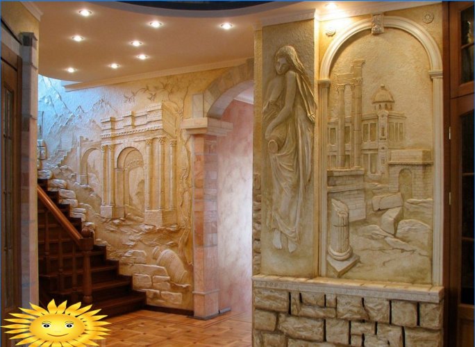 Dekoratív kő egy klasszikus belső térben