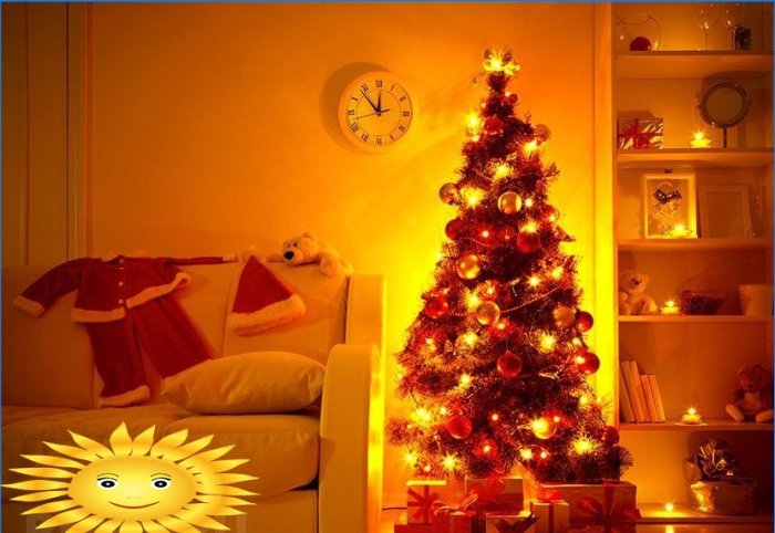 Lakás karácsonyi dekoráció: 20 fotóötletek