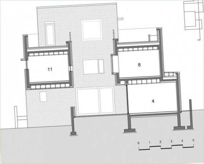 Vörös tégla magánlakás sematikus diagram