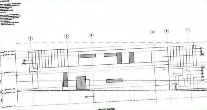 A strathfieldi Box House nyugati oldalának alaprajza