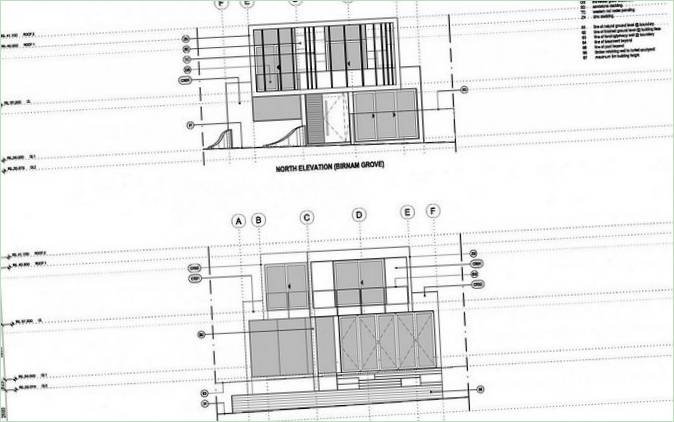 A strathfieldi Box House északi és déli alaprajza