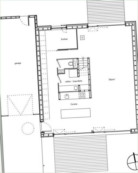 Villa B ház terve a Tectoniques Architects által Franciaországban