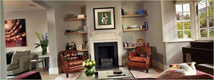 Kandalló a londoni Hampstead House nappalijában
