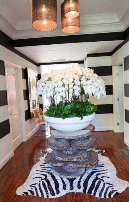 Orchideák egy modern otthon belsejében Beverly Hillsben