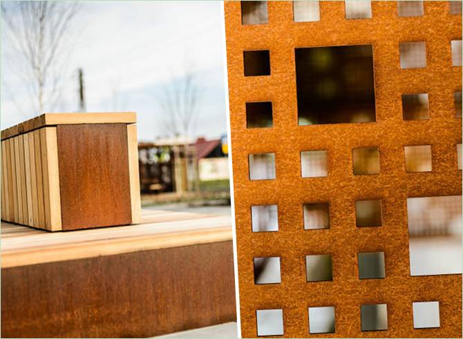 Nyilvános pergola egy modern csavarral