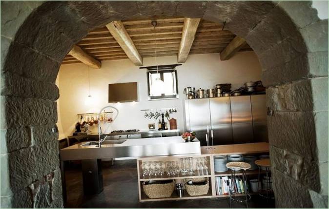 A Casa Bramasole Villa konyhája Olaszországban