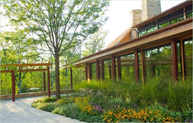 A Vermont Lake House udvara