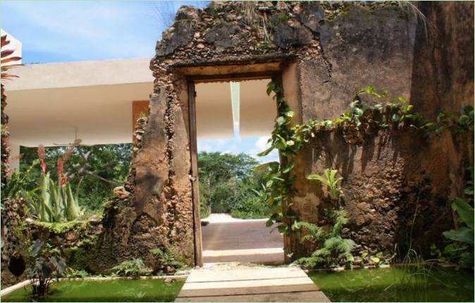 A Villa Bacoc Hacienda régi épülete Mexikóban