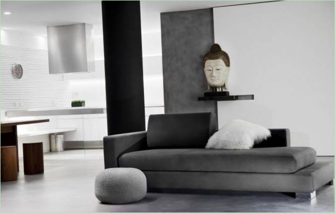 Belsőépítészeti tervezés a Garázs Design ház nappalija számára Olaszországban
