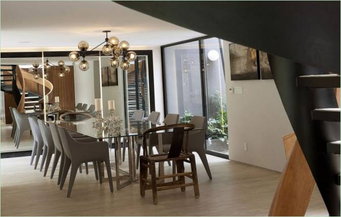 A mexikói Casa Lomas II luxus vidéki ház ebédlője