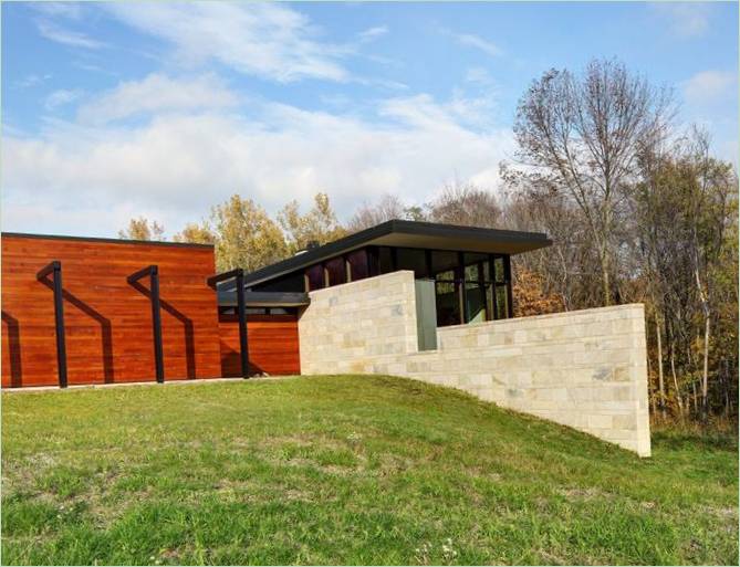 A Fieldstone House belsőépítészeti kialakítása Wisconsinban, Egyesült Államokban