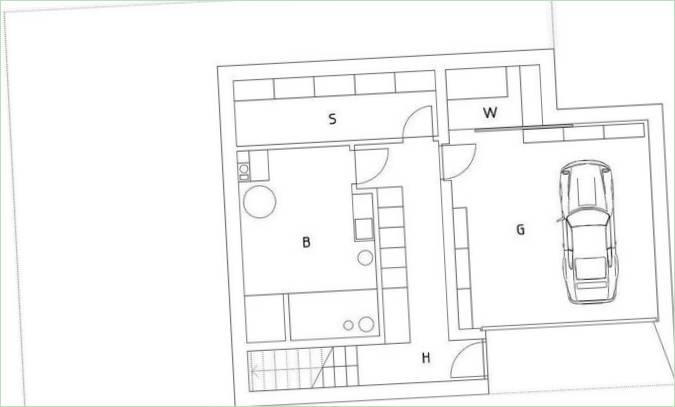 A Pauliny Hovorka Architekti által tervezett K2 ház alaprajza