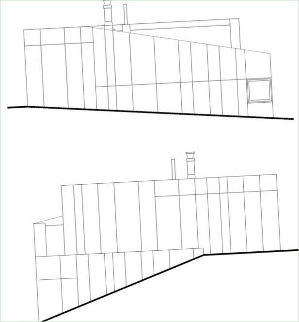 A Pauliny Hovorka Architekti által tervezett K2 ház alaprajzai