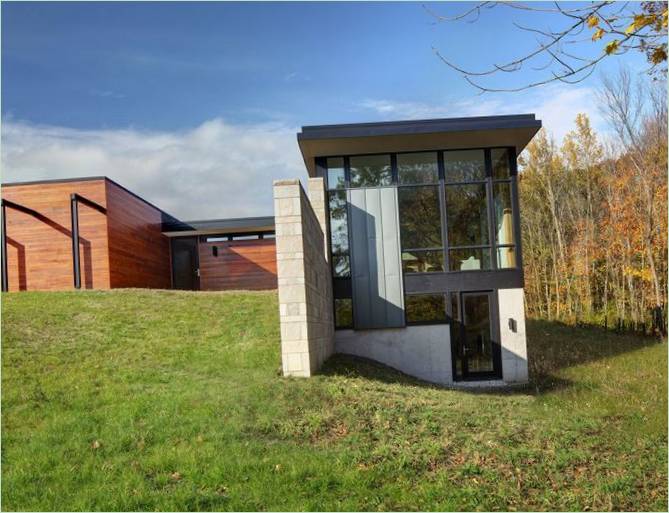 Egy Fieldstone House belsőépítészeti kialakítása Wisconsinban, USA