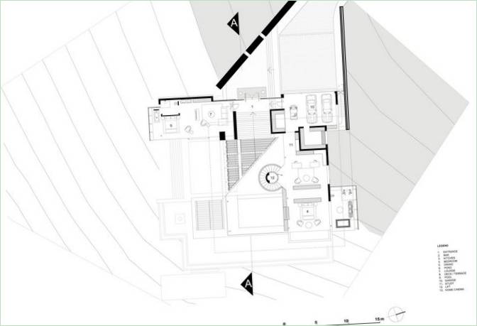 Egy családi ház vázlatrajzai, vázlatos diagramja Cove 3