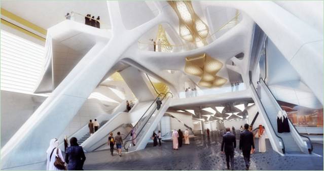A csodálatos Zaha Hadid által tervezett luxus metróállomás Szaúd-Arábiában